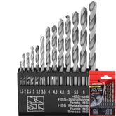 Neilsen 13pc Hss Steel Drill Set Metric Metal Wood Plastic 1.5mm - 6.5mm