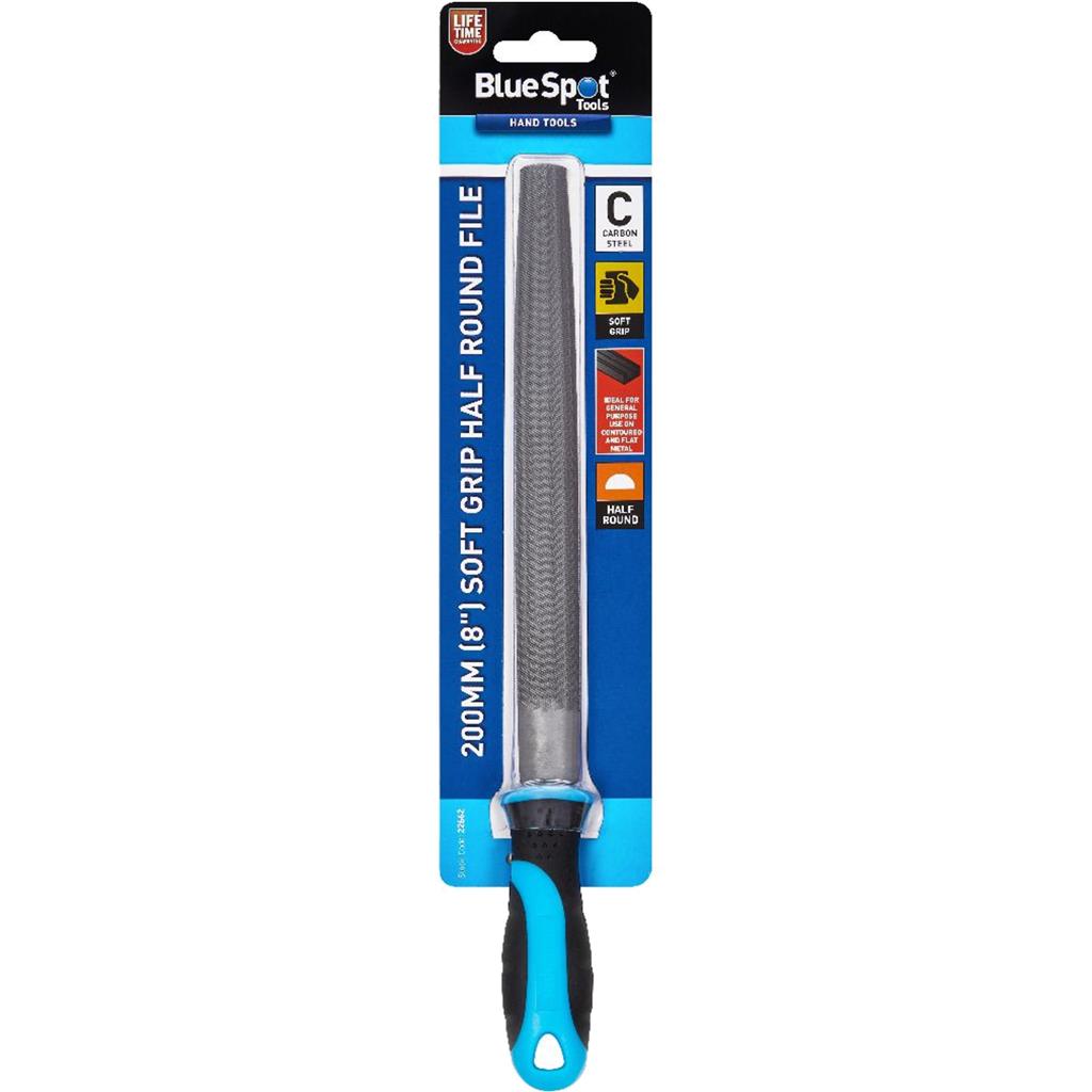 BlueSpot 200mm Half Round Soft Grip Filing 8" Metal Wood Shaping Tool Hand File BlueSpot 200mm Half Round Soft Grip Filing 8" Metal Wood Shaping Tool Hand File