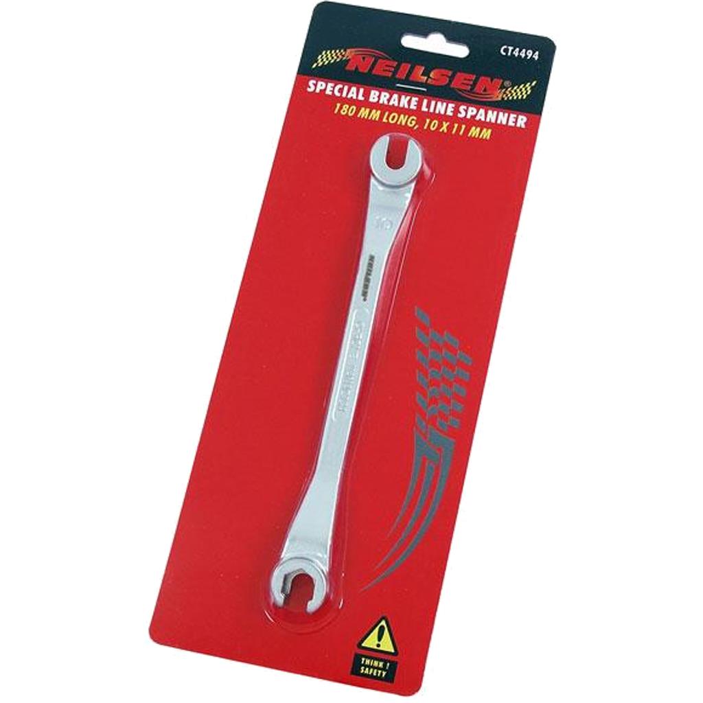 Neilsen Flare Nut Wrench Open-Ended Brake Line Pipe Spanner 10mm, 11mm Tool Neilsen Flare Nut Wrench Open-Ended Brake Line Pipe Spanner 10mm, 11mm Tool