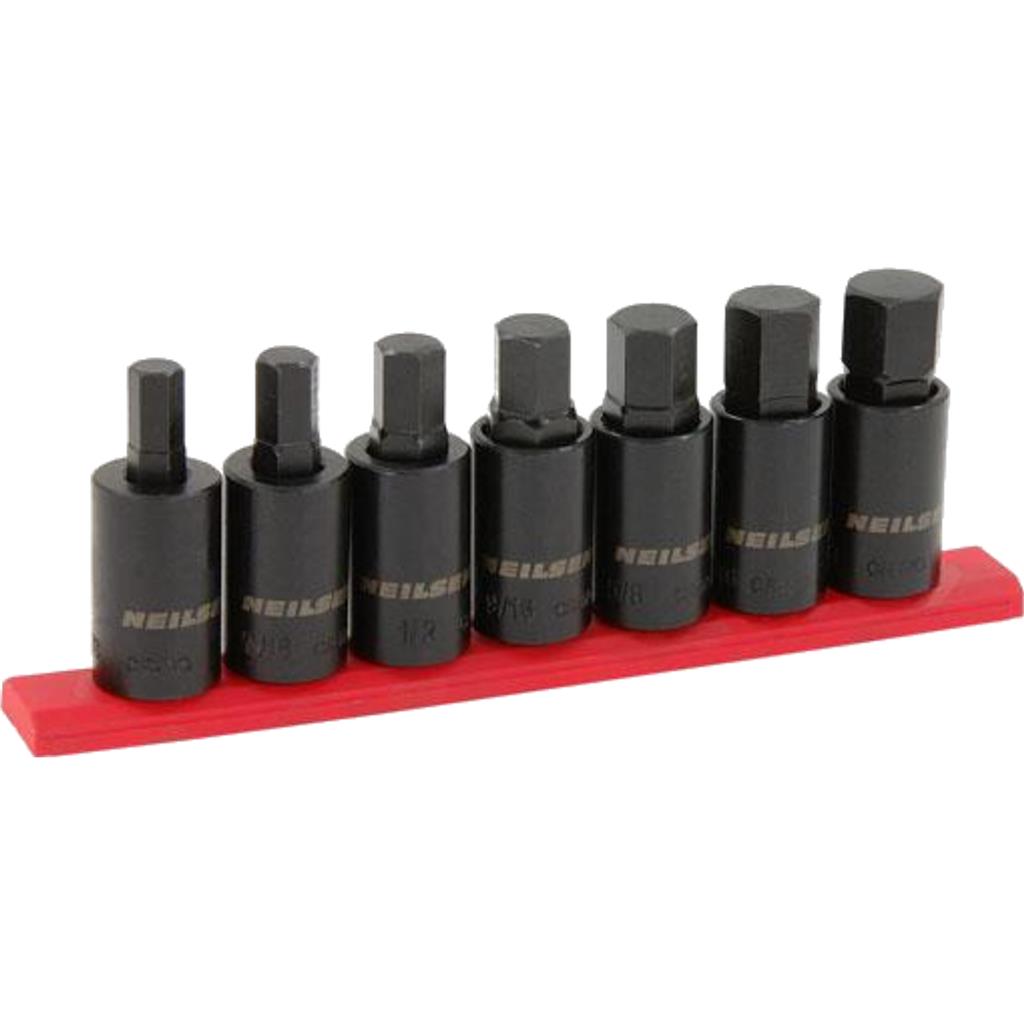 Neilsen Impact Hex Bit Socket Set 7pc T40 To T70 3/8" Drive Torx Tool Kit Neilsen Impact Hex Bit Socket Set 7pc T40 To T70 3/8" Drive Torx Tool Kit