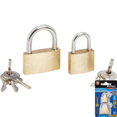 Bluespot 2pc 20mm 30mm Short Shackle Outdoor Security Brass Padlock & Keys Alike