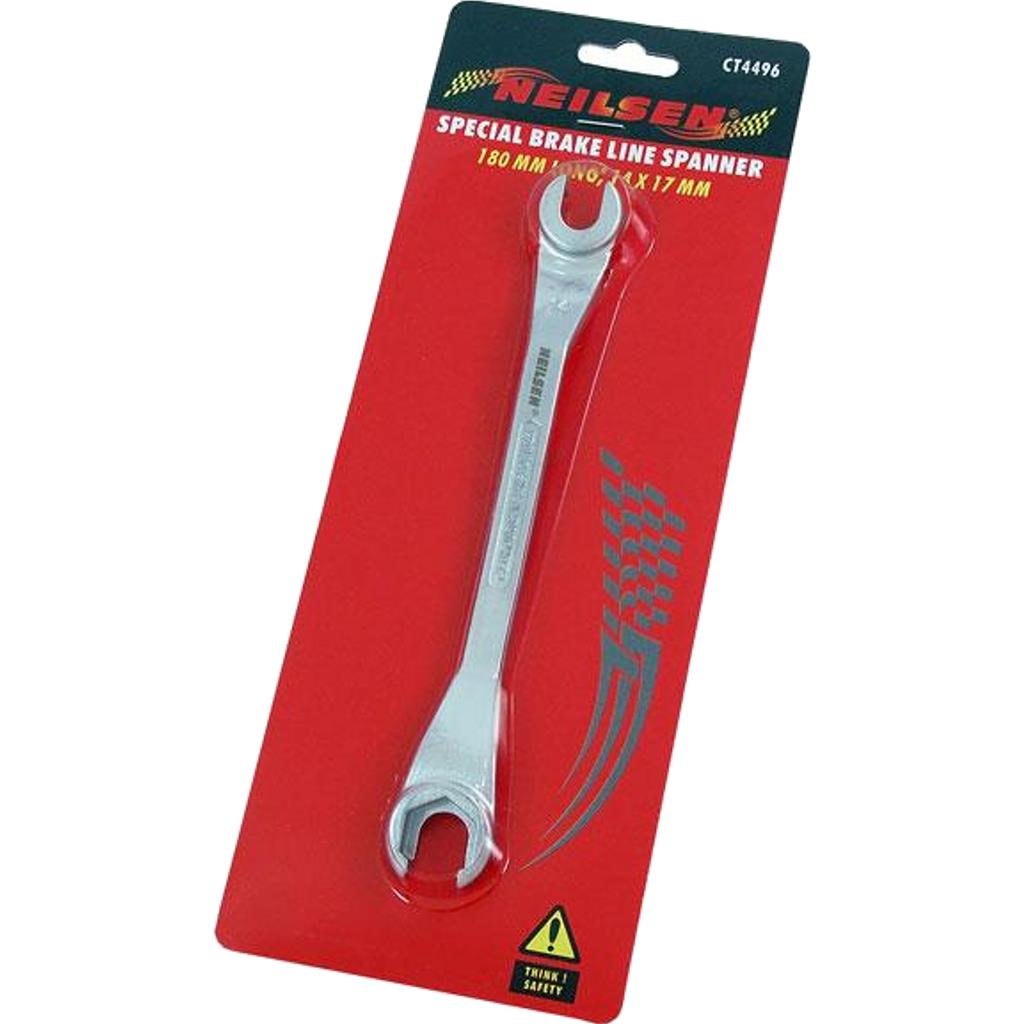 Neilsen Flare Nut Wrench Open-Ended Brake Line Pipe Spanner 14mm 17mm Tool Neilsen Flare Nut Wrench Open-Ended Brake Line Pipe Spanner 14mm 17mm Tool