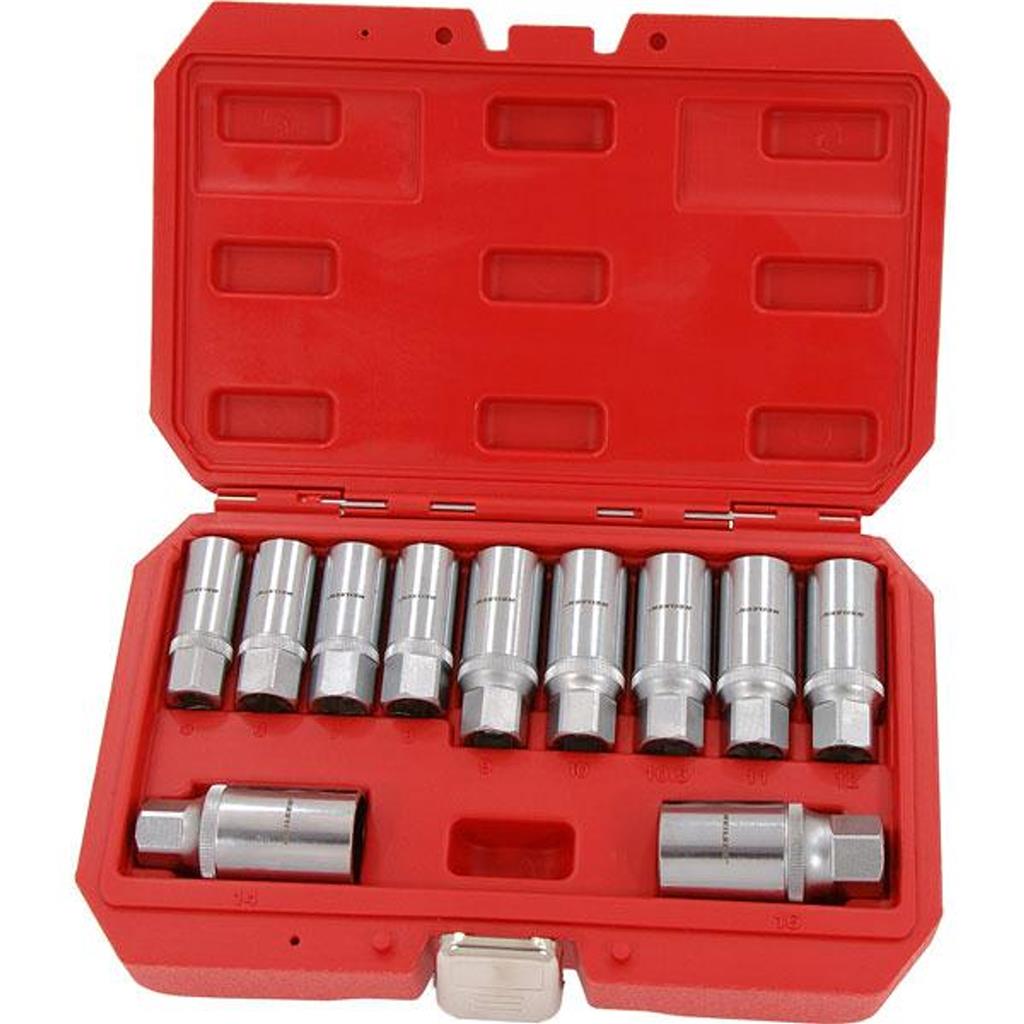 Neilsen Stud Extractor Remover Socket 3/4" 1/2" Drive Broken Studs Tool Set Neilsen Stud Extractor Remover Socket 3/4" 1/2" Drive Broken Studs Tool Set