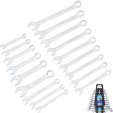 BlueSpot 18pc Combination Spanner Set Metric Stubby Wrench Spanners 6mm - 19mm