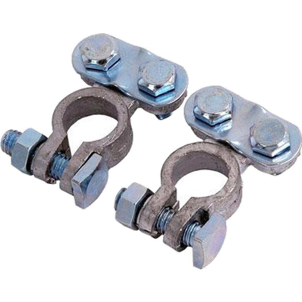 Toolzone 2pc Battery Terminals Connectors Clamps Car Van Caravan Motorhome Toolzone 2pc Battery Terminals Connectors Clamps Car Van Caravan Motorhome