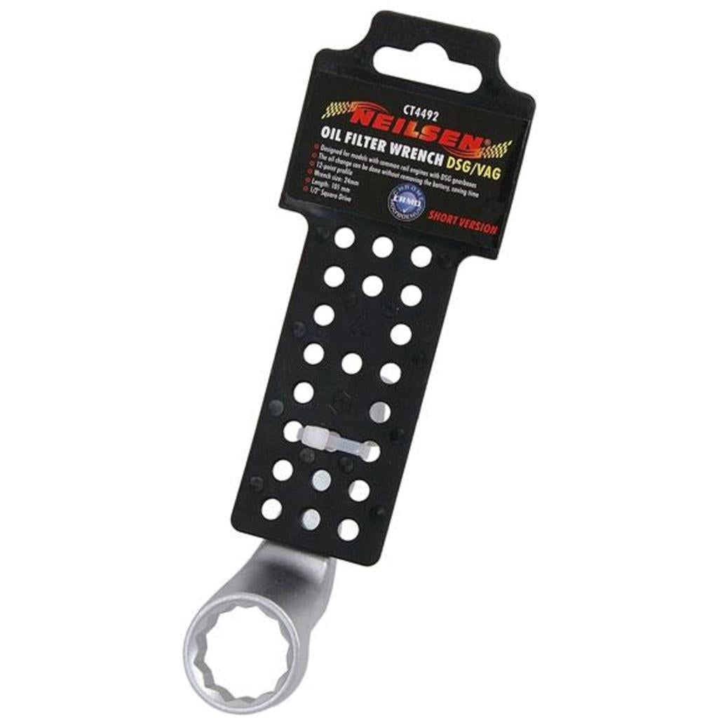 Neilsen Stubby Oil Filter Wrench Spanner Socket Removing Filter 24mm 1/2" Neilsen Stubby Oil Filter Wrench Spanner Socket Removing Filter 24mm 1/2"