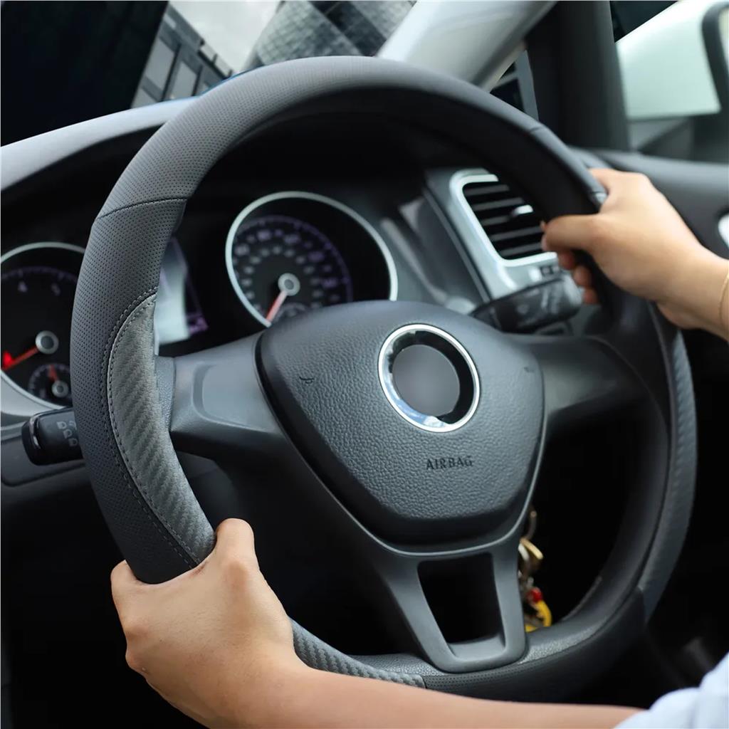 Goodyear Steering Wheel Glove Cover Black & Grey Mat Leather Look Universal Goodyear Steering Wheel Glove Cover Black & Grey Mat Leather Look Universal