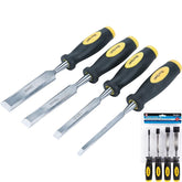 Neilsen 3pc Wood Bevel Edge Carpentry Joiner Woodwork Chisel Set Soft Grip