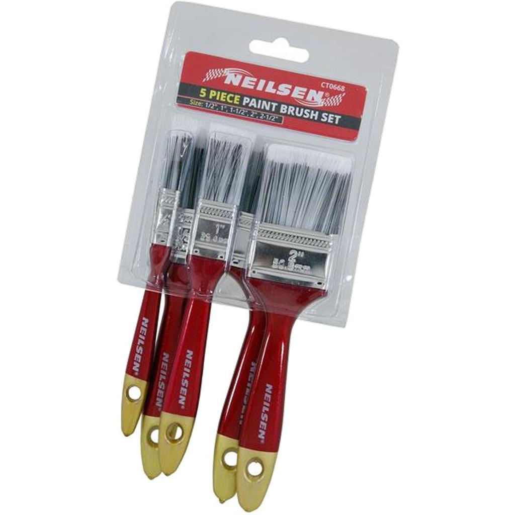 Neilsen Wooden Paint Brushes Decorating Fence Diy Brush Set 5pc 0.5" To 2.5" Neilsen Wooden Paint Brushes Decorating Fence Diy Brush Set 5pc 0.5" To 2.5"