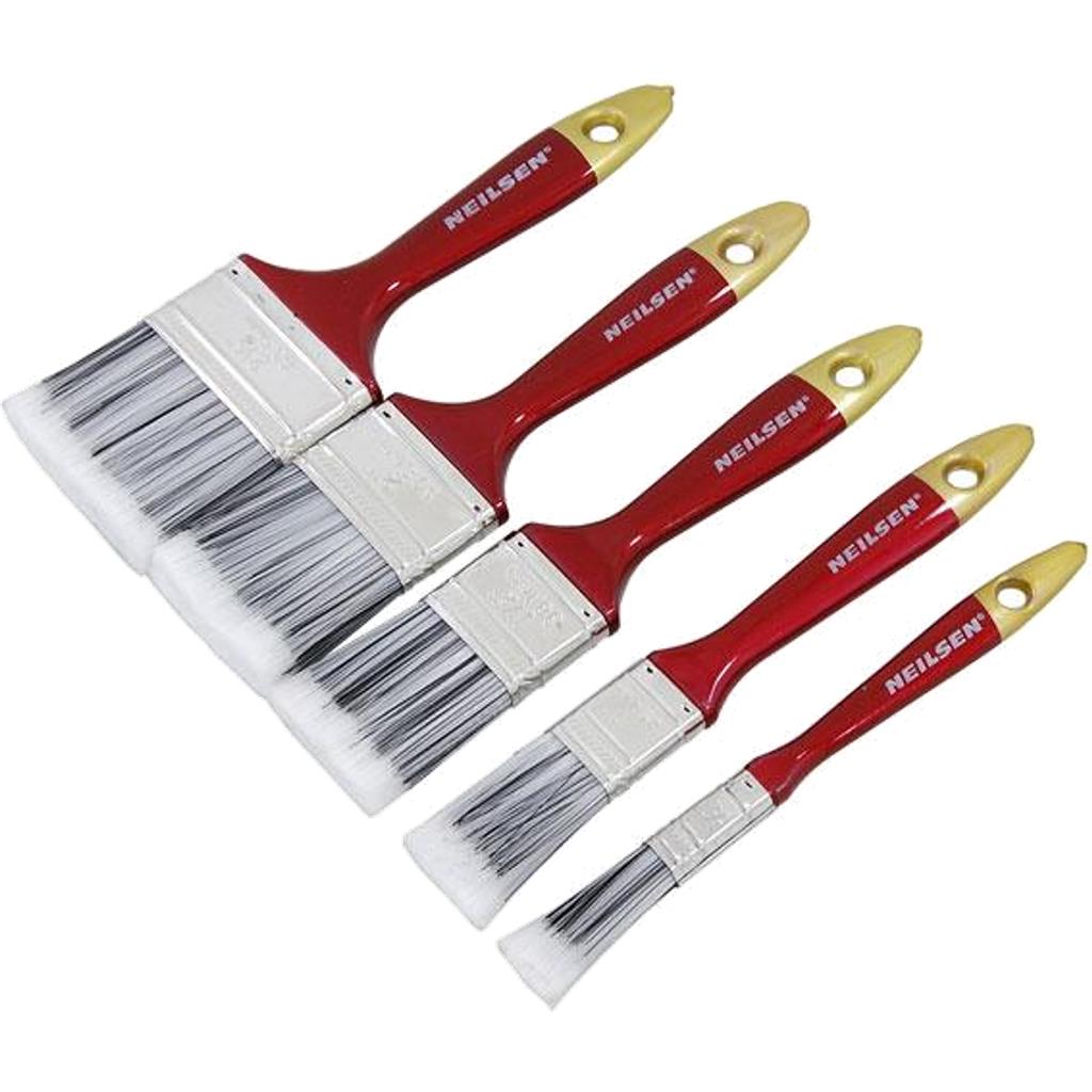 Neilsen Wooden Paint Brushes Decorating Fence Diy Brush Set 5pc 0.5" To 2.5" Neilsen Wooden Paint Brushes Decorating Fence Diy Brush Set 5pc 0.5" To 2.5"