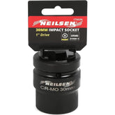 Neilsen 1" Drive Standard Shallow Square Metric Single Impact Socket 30mm