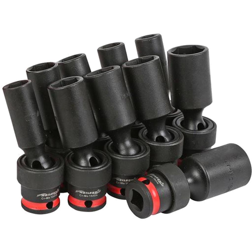 Neilsen Universal Swivel Impact UJ Driver Deep Socket Set 3/8" 10mm - 19mm 10pc Neilsen Universal Swivel Impact UJ Driver Deep Socket Set 3/8" 10mm - 19mm 10pc