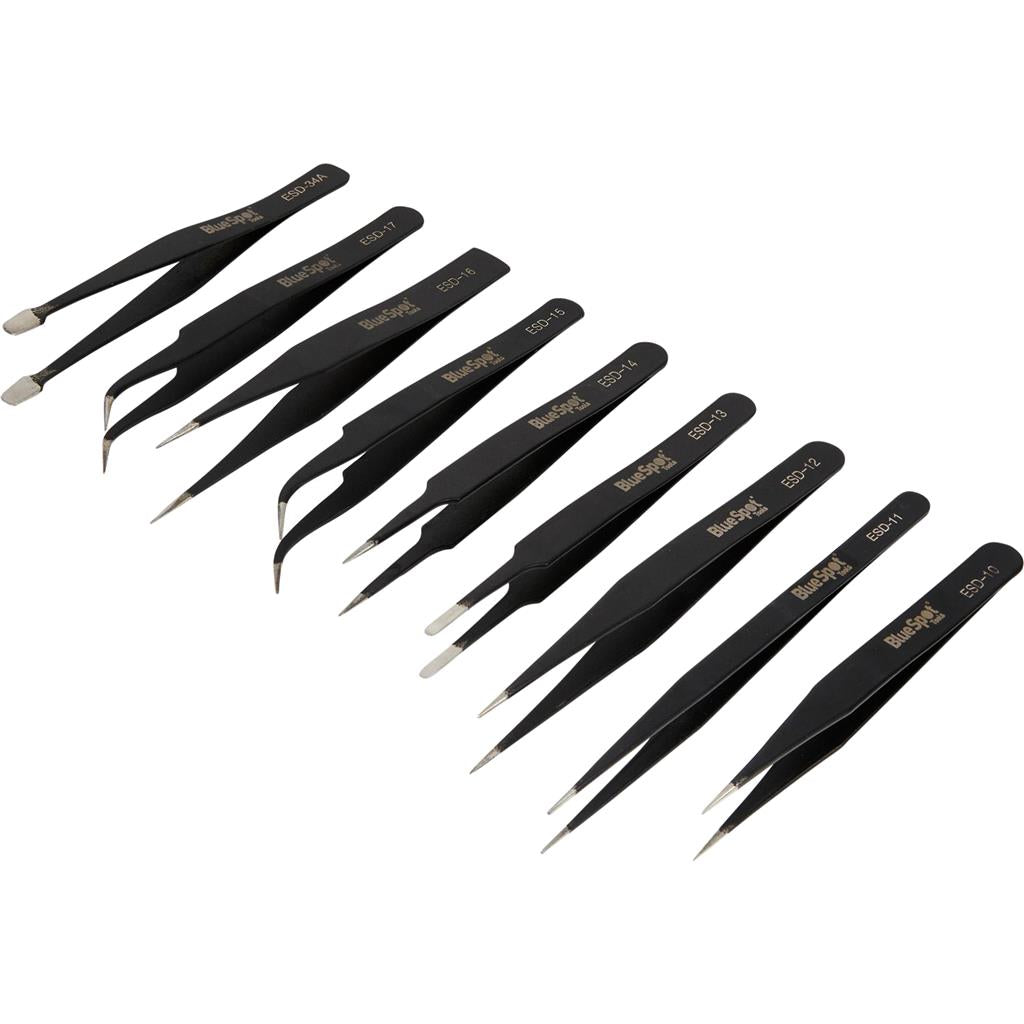 Neilsen 10pc Precision ESD Anti Static Tweezers Jewellery Electronics Set Neilsen 10pc Precision ESD Anti Static Tweezers Jewellery Electronics Set