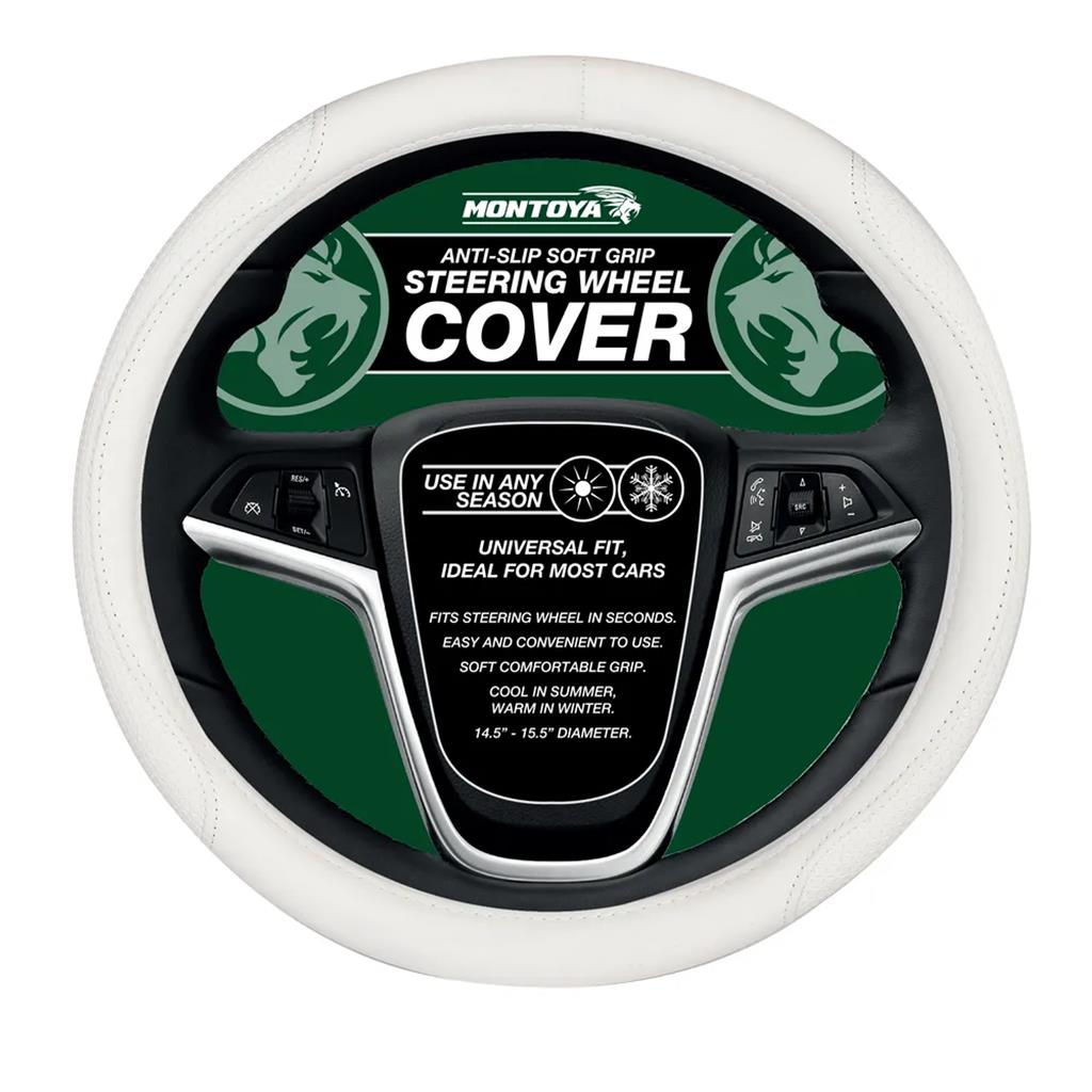 Montoya Steering Wheel Glove Cover Soft Grip White Leather Look Universal Montoya Steering Wheel Glove Cover Soft Grip White Leather Look Universal