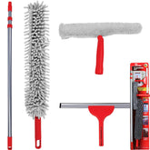 Dekton 4pc Cleaning Kit Brush Sponge Scraper Household Kitchen Car Tool Set