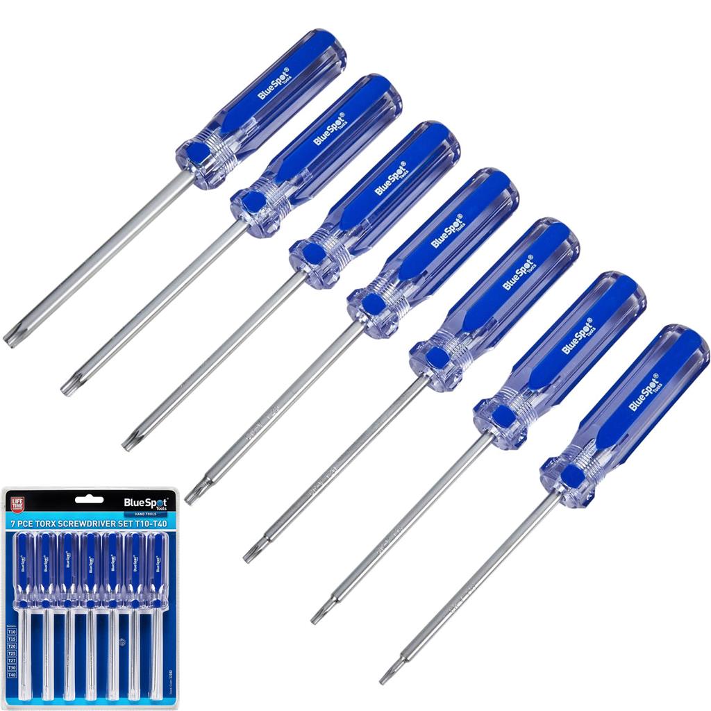 Neilsen 7pc Torx Long Star Screwdriver Set Acetate Handle T10 - T40 Neilsen 7pc Torx Long Star Screwdriver Set Acetate Handle T10 - T40