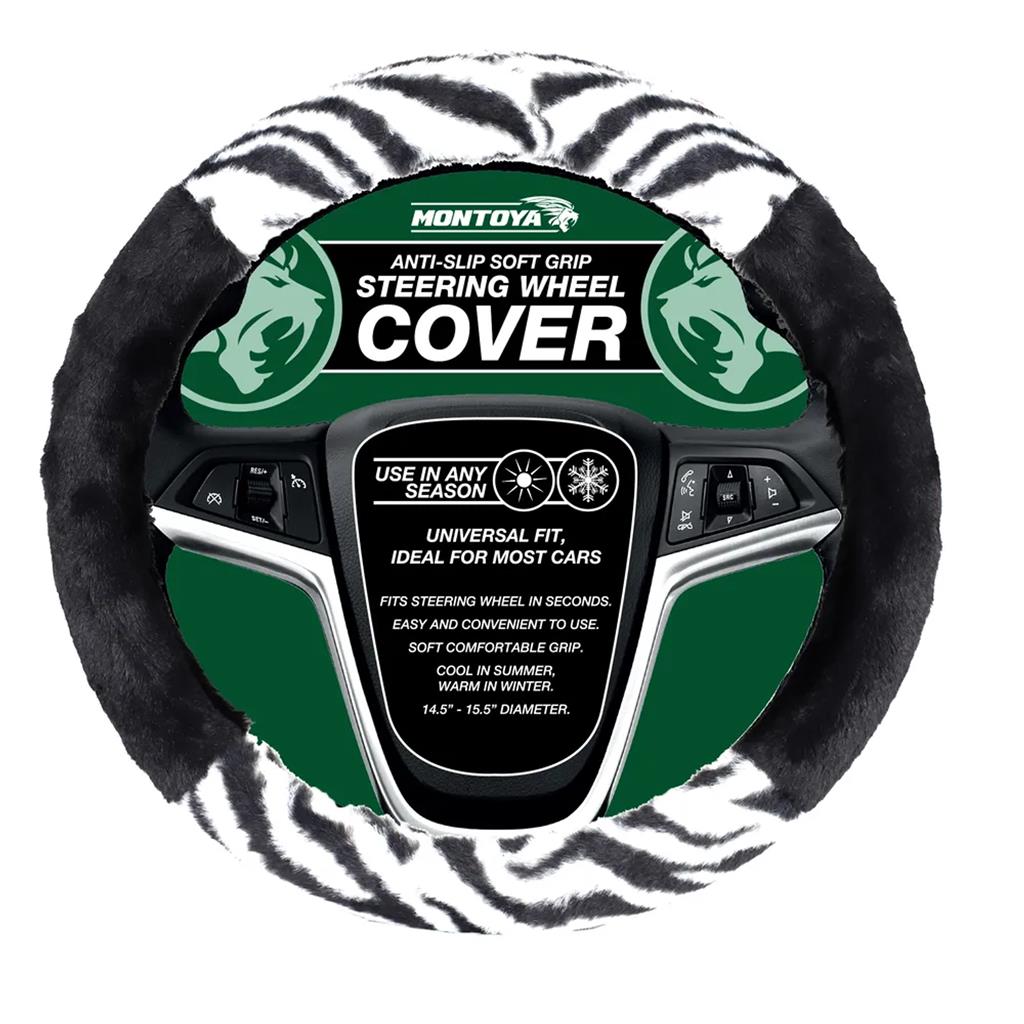 Montoya Steering Wheel Glove Cover Soft Grip Furry Zebra Print Universal Montoya Steering Wheel Glove Cover Soft Grip Furry Zebra Print Universal