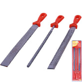 Amtech 3pc Steel Wood Rasp Long File Flat Half Round Carpenters Tool Set