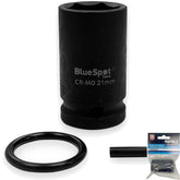 Bluespot 1/2" Drive Metric Single Impact Scaffolding Ring & Pin Socket 21mm