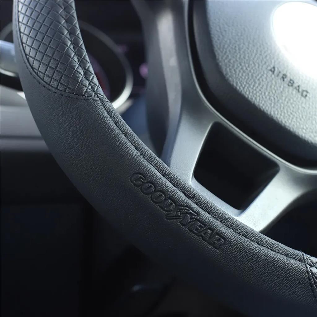 Goodyear Steering Wheel Glove Cover Soft Grip Black Mat Leather Look Universal Goodyear Steering Wheel Glove Cover Soft Grip Black Mat Leather Look Universal