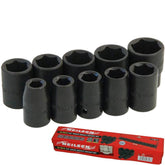 Neilsen Metric Drive Impact Sockets 10mm - 24mm Socket Set 10pc 1/2"
