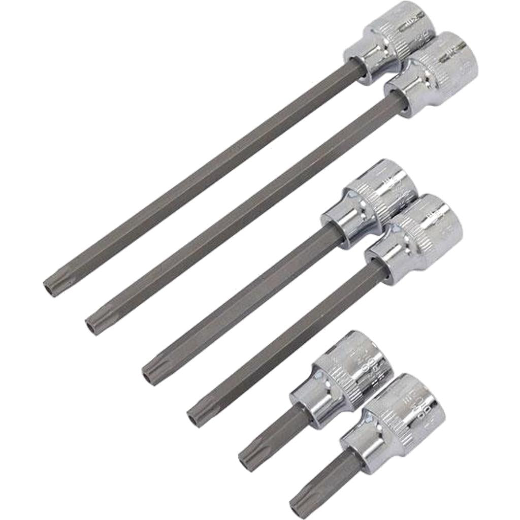 Neilsen 6pc Tamperproof Long Torx Bit Star Socket Set T40 Trx 3/8" Sockets Neilsen 6pc Tamperproof Long Torx Bit Star Socket Set T40 Trx 3/8" Sockets