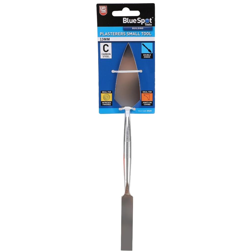 Bluespot Small Double Ended Plasterers Trowel 35x75mm & Square Tool 13x68mm Bluespot Small Double Ended Plasterers Trowel 35x75mm & Square Tool 13x68mm