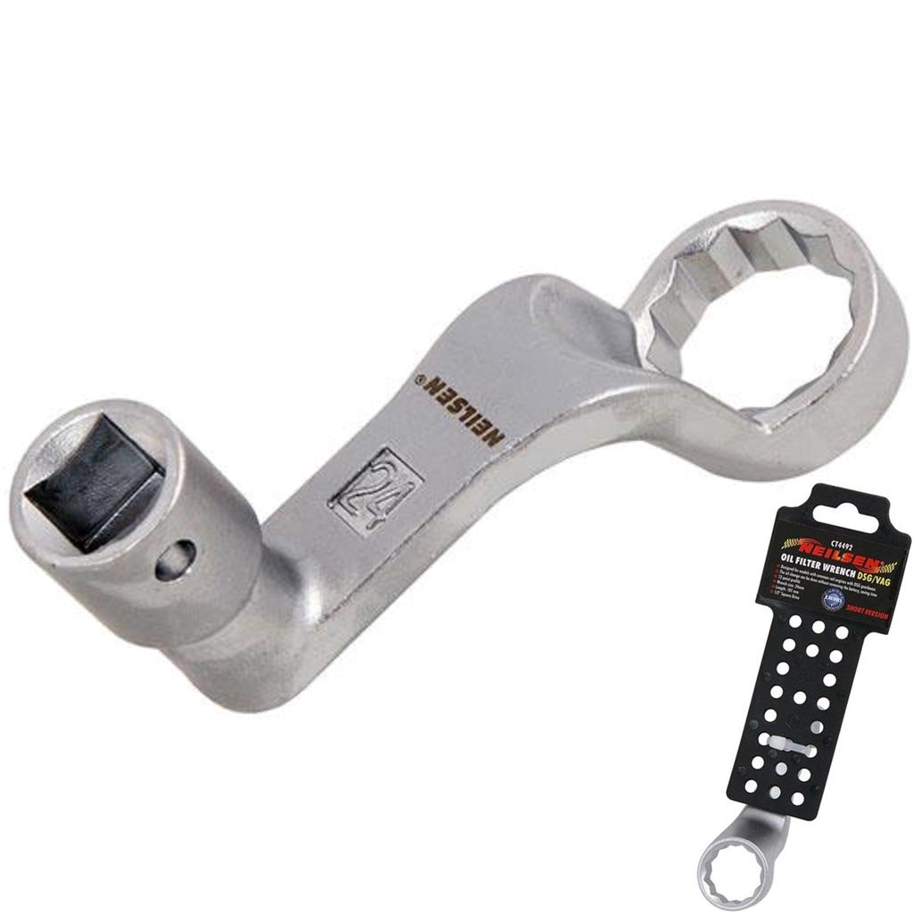 Neilsen Stubby Oil Filter Wrench Spanner Socket Removing Filter 24mm 1/2" Neilsen Stubby Oil Filter Wrench Spanner Socket Removing Filter 24mm 1/2"