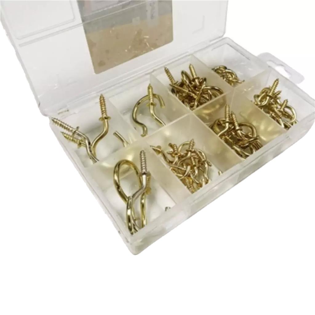 Toolzone 50pc Assorted DIY Workshop Hardware Storage Cup Hook Set Kit Toolzone 50pc Assorted DIY Workshop Hardware Storage Cup Hook Set Kit