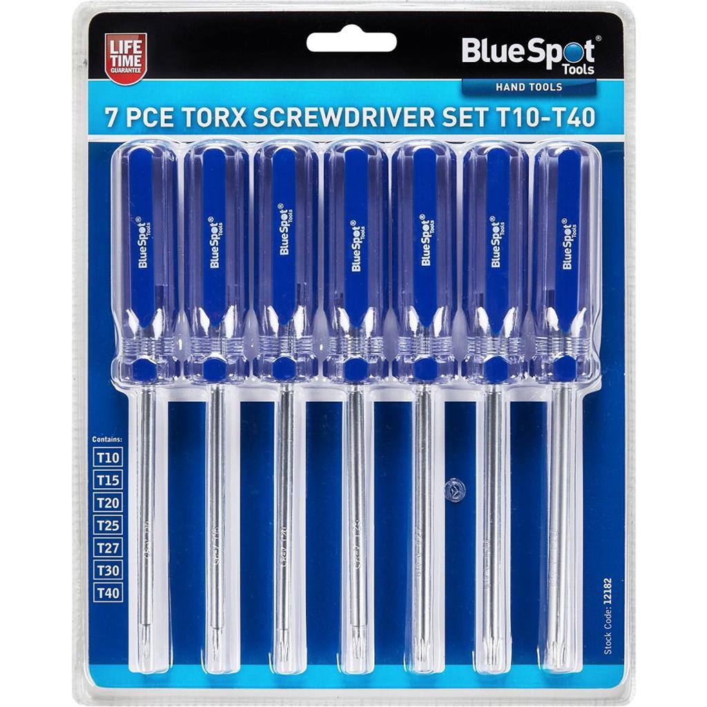 Neilsen 7pc Torx Long Star Screwdriver Set Acetate Handle T10 - T40 Neilsen 7pc Torx Long Star Screwdriver Set Acetate Handle T10 - T40