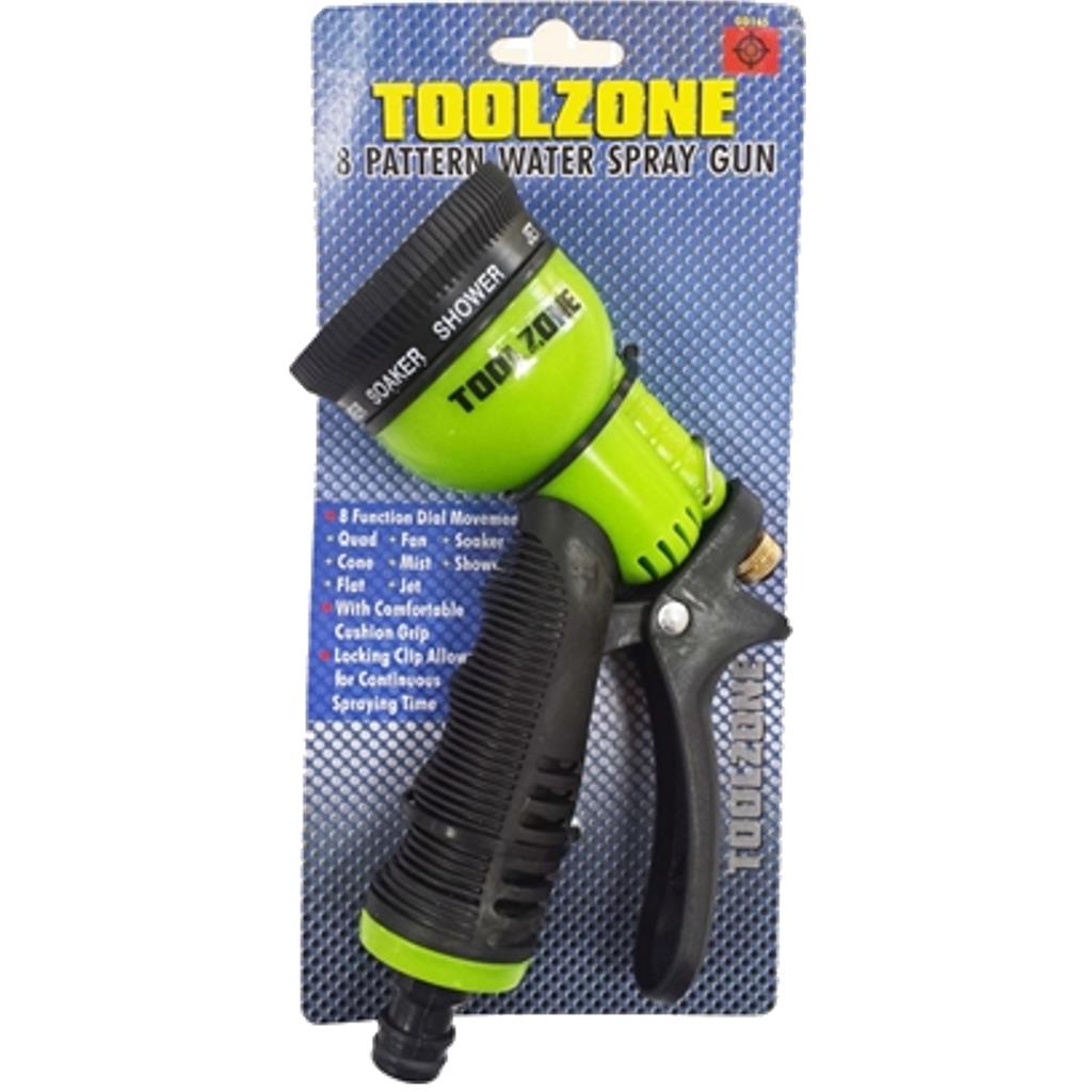 Toolzone 8 Function Soft Grip Garden Hose Spray Gun Water Outdoor Sprayer Toolzone 8 Function Soft Grip Garden Hose Spray Gun Water Outdoor Sprayer