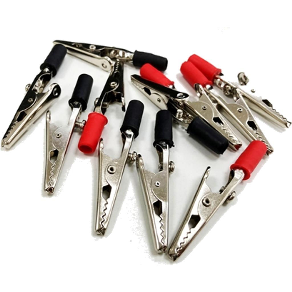 Toolzone 12pc Electrical DIY Crocodile Alligator Spring Clip Set 2" Toolzone 12pc Electrical DIY Crocodile Alligator Spring Clip Set 2"