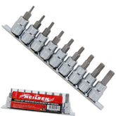 Neilsen 9pc 6 Sided Star Plus Security Bit Sockets 3/8" Drive Hex Set TP10-TP50
