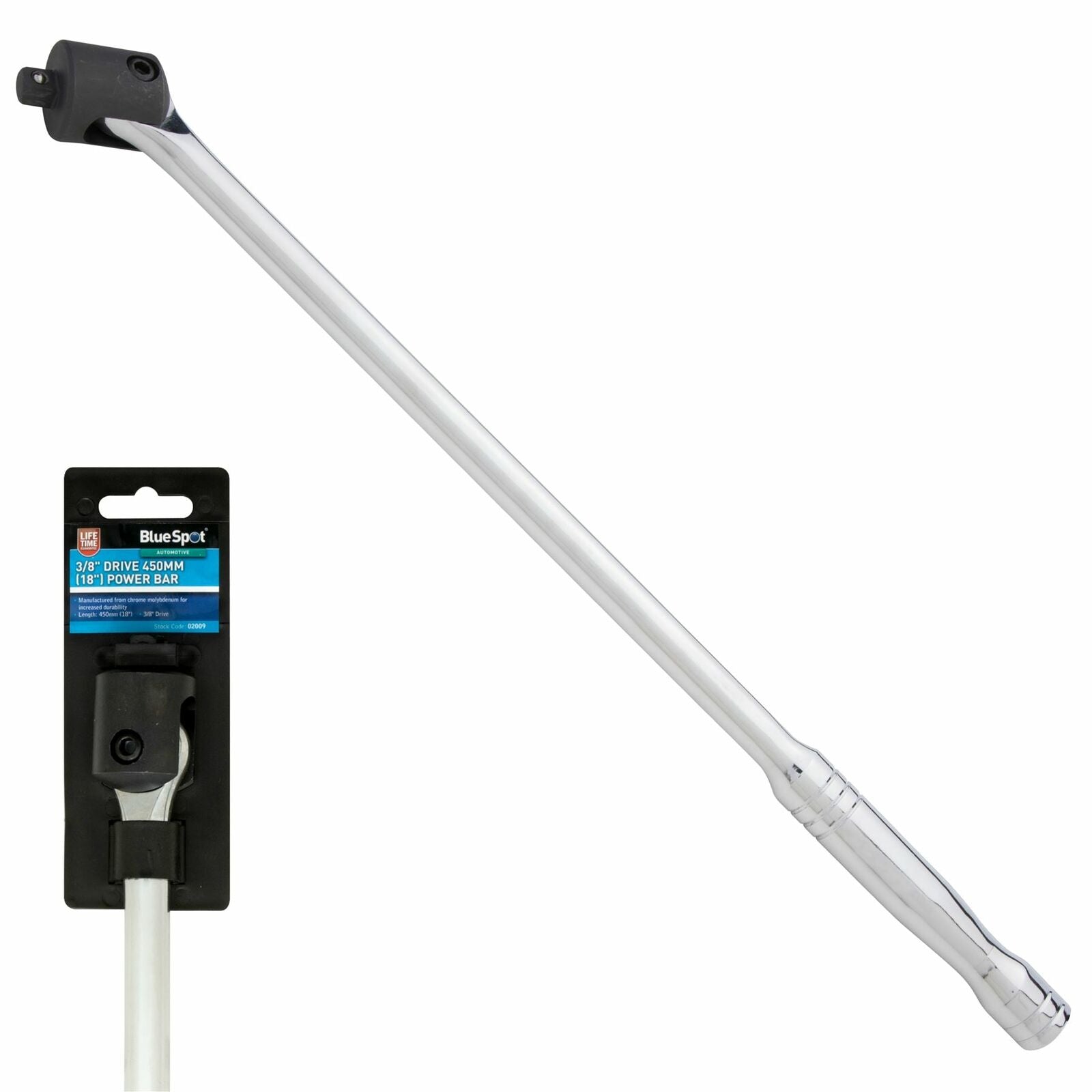 BlueSpot Flexi Head Knuckle Power Breaker Bar Wrench 3/8" Drive 450mm Long BlueSpot Flexi Head Knuckle Power Breaker Bar Wrench 3/8" Drive 450mm Long