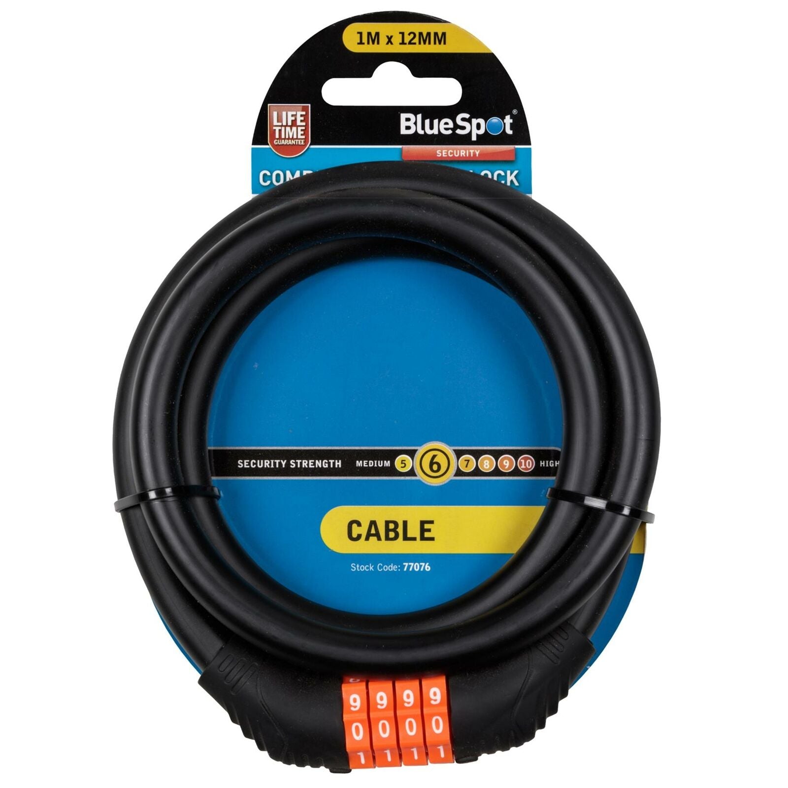 BlueSpot 4 Digit Bicycle Cycle Combination Security Spiral Steel Cable Lock BlueSpot 4 Digit Bicycle Cycle Combination Security Spiral Steel Cable Lock