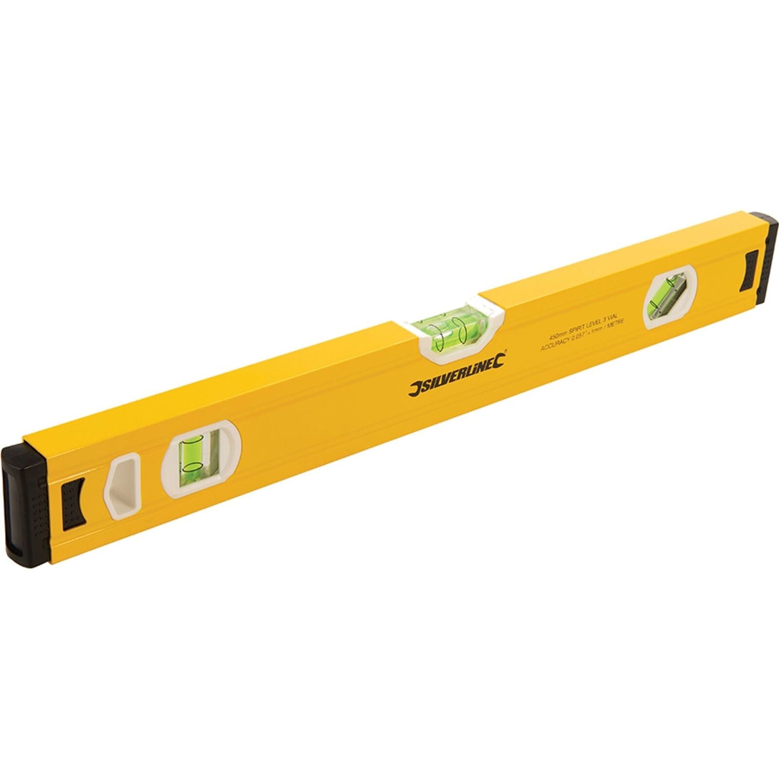 Silverline Spirit Level Trade Box Tool Builders & DIY Vial 450mm 18" 45cm Silverline Spirit Level Trade Box Tool Builders & DIY Vial 450mm 18" 45cm