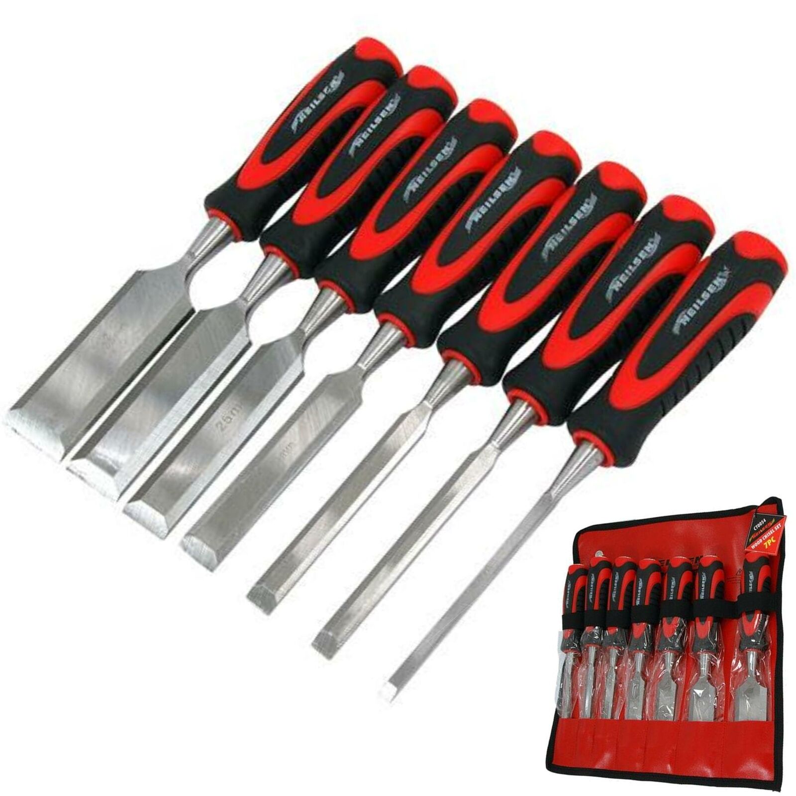 Neilsen 7pc Wood Bevel Edge Carpentry Joiner Woodwork Chisel Set 6mm - 38mm Neilsen 7pc Wood Bevel Edge Carpentry Joiner Woodwork Chisel Set 6mm - 38mm