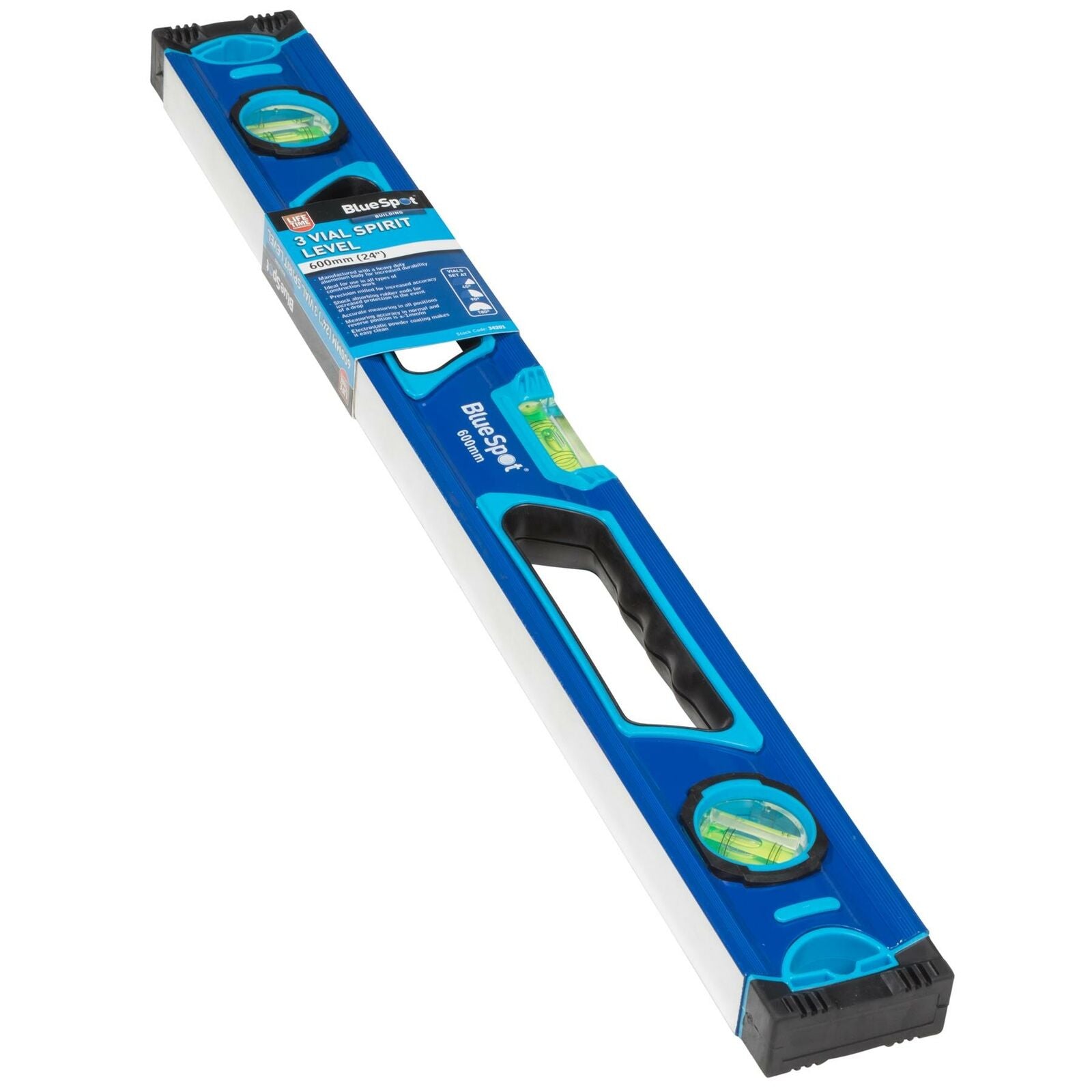 Bluespot Spirit Level Trade Box Tool Builders & DIY Vial 600mm 24" 60cm Bluespot Spirit Level Trade Box Tool Builders & DIY Vial 600mm 24" 60cm