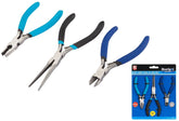 BlueSpot 3pc Mini Miniature Plier Set Combination Needle Nose Wire Cutters