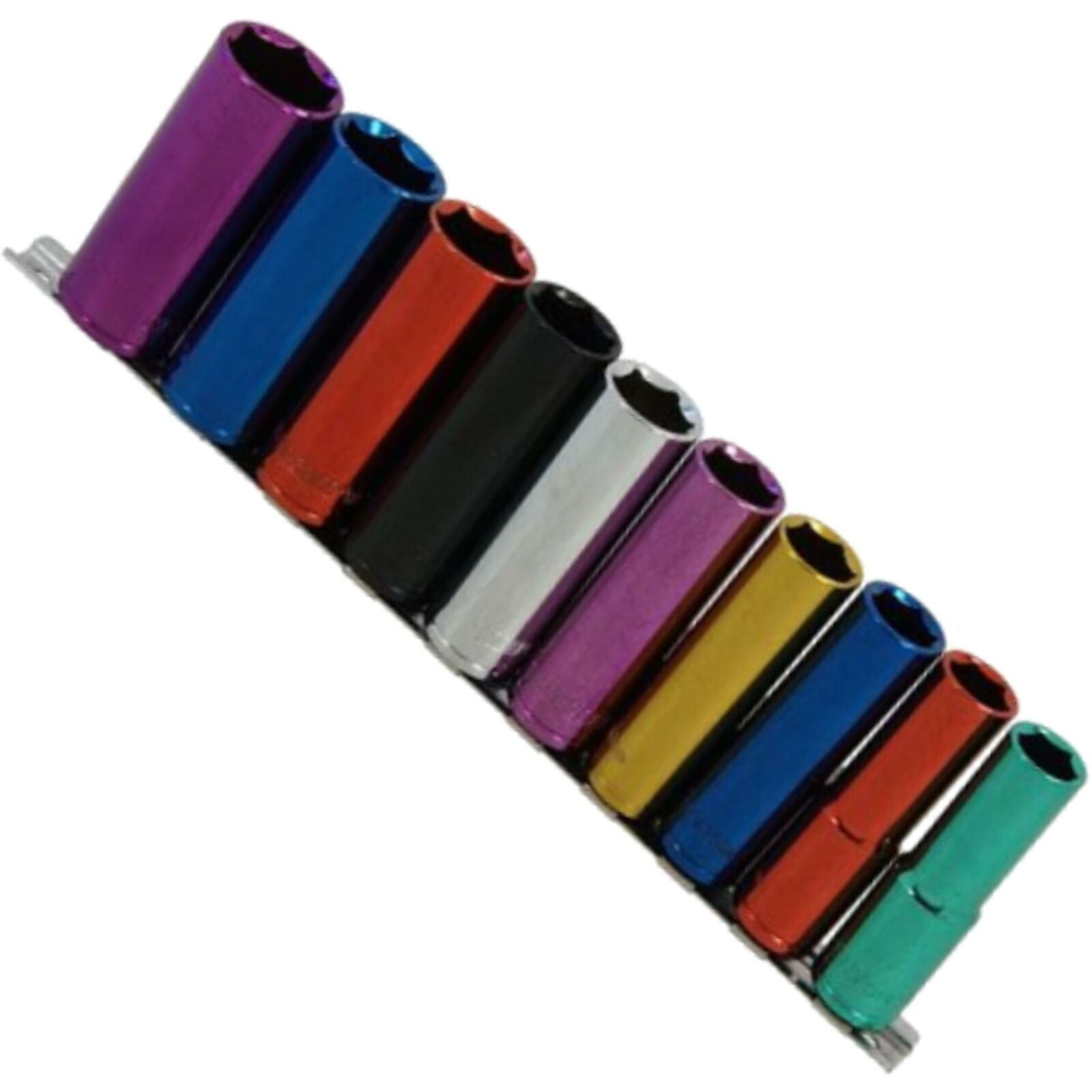 Neilsen 10pc Multi Coloured Metric Deep Socket 13mm - 24mm 6pt Set 1/2" Drive Neilsen 10pc Multi Coloured Metric Deep Socket 13mm - 24mm 6pt Set 1/2" Drive