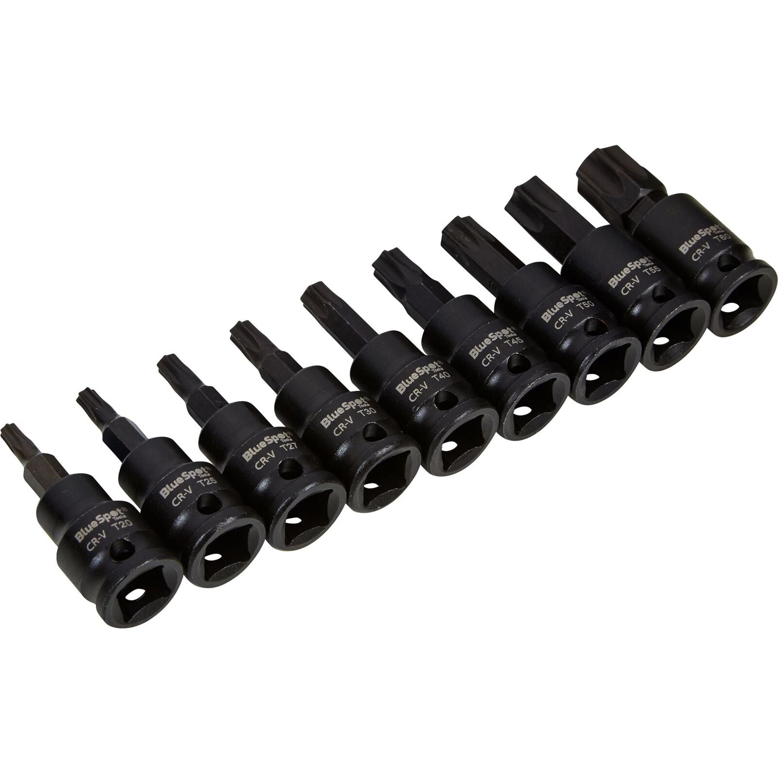 BlueSpot Impact Key Torx 3/8" Drive Bit Socket Set T20 ? T70 Bits 9pc BlueSpot Impact Key Torx 3/8" Drive Bit Socket Set T20 ? T70 Bits 9pc