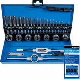 Bluespot 32pc Metric Tap and Die Set M3 M4 M5 M6 M8 M10 M12 Steel Thread Cutter