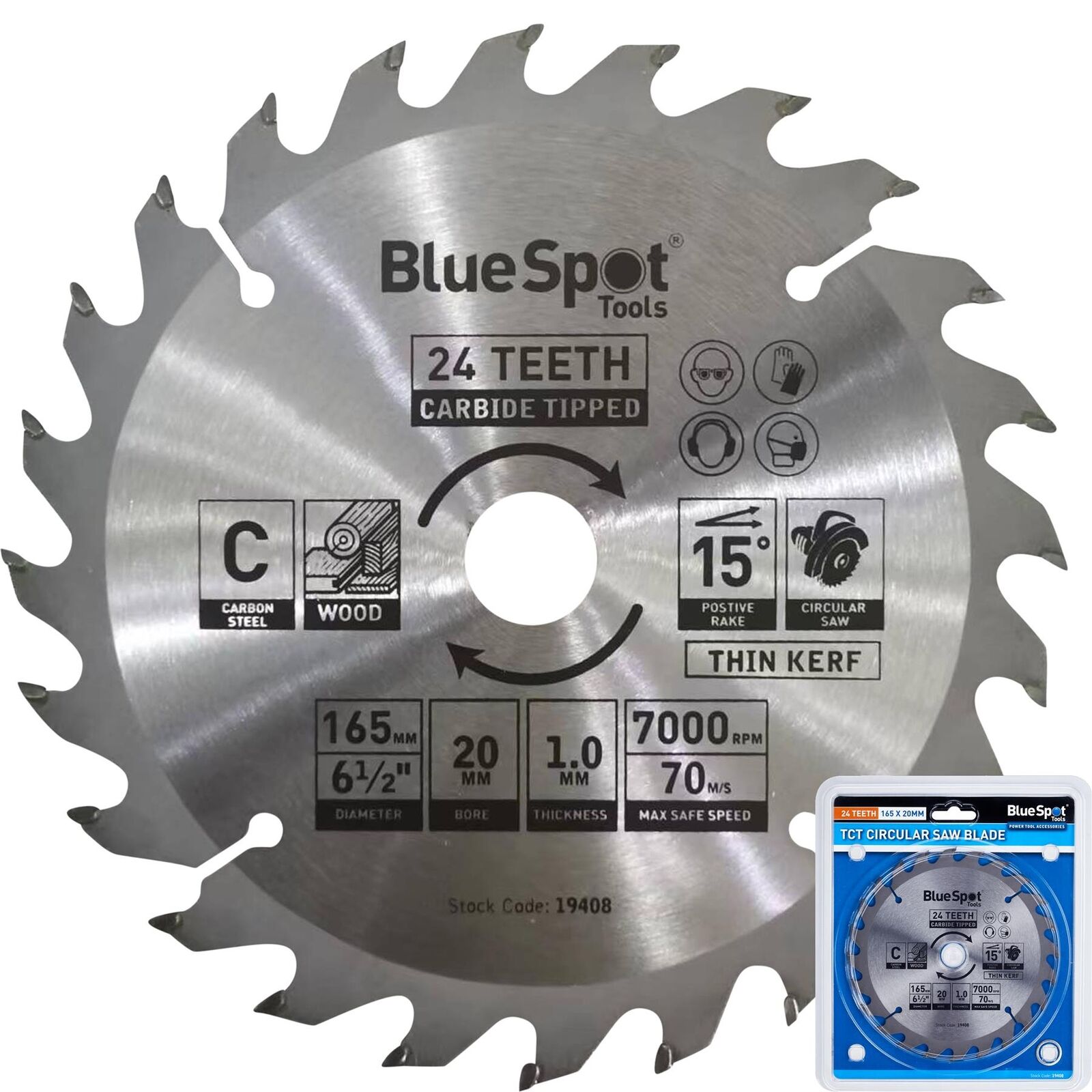 BlueSpot 165mm Tct Circular Mitre Saw Blade Blades 20mm Bore 20 Teeth BlueSpot 165mm Tct Circular Mitre Saw Blade Blades 20mm Bore 20 Teeth