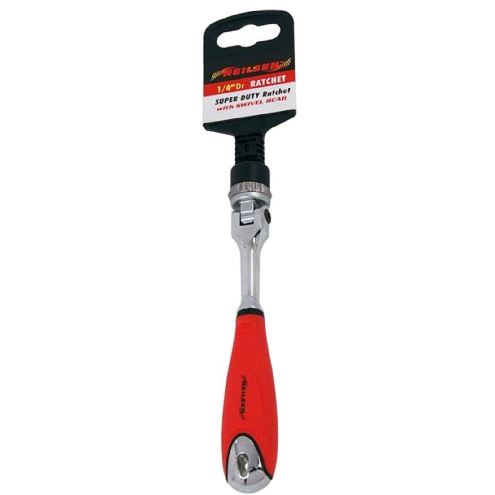 Nelsen Socket Swivel Head Ratchet Handle Soft Grip 36 Teeth 178mm 1/4" Tool Nelsen Socket Swivel Head Ratchet Handle Soft Grip 36 Teeth 178mm 1/4" Tool