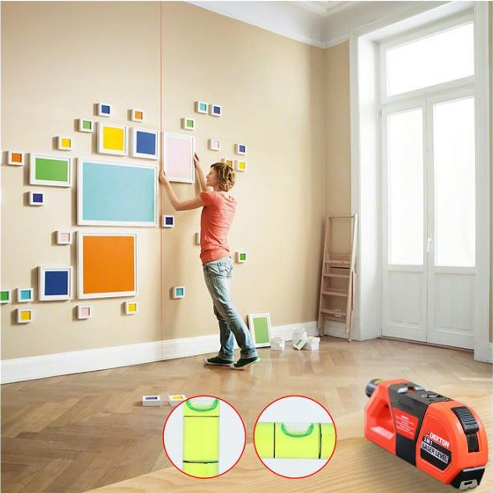 Dekton 3 In 1 Multipurpose Pin-point Laser Spirit Level With Tape Measure Dekton 3 In 1 Multipurpose Pin-point Laser Spirit Level With Tape Measure