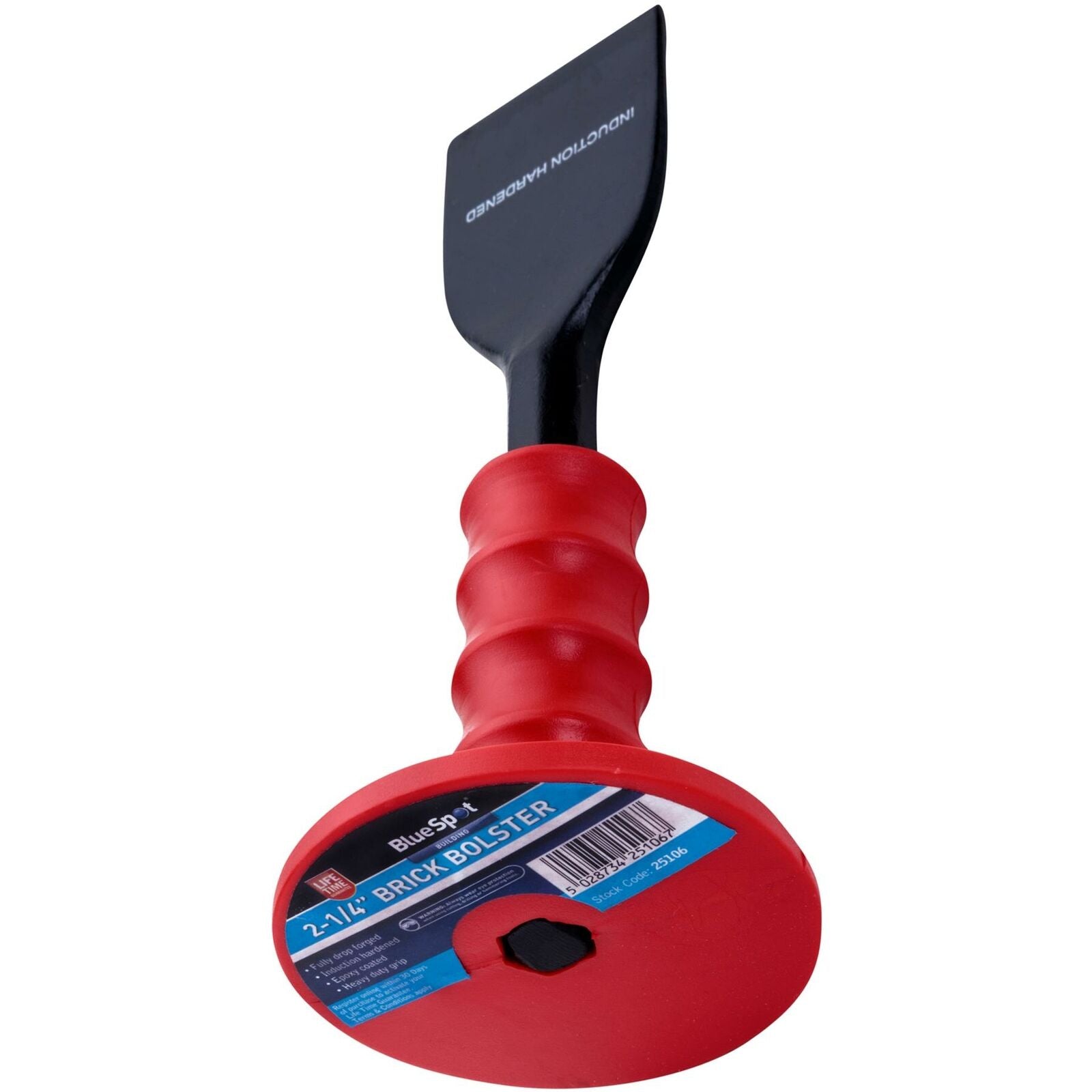 BlueSpot Induction Hardened Brick Bolster Chisel Cutting Concrete 2.25" 57mm. BlueSpot Induction Hardened Brick Bolster Chisel Cutting Concrete 2.25" 57mm.
