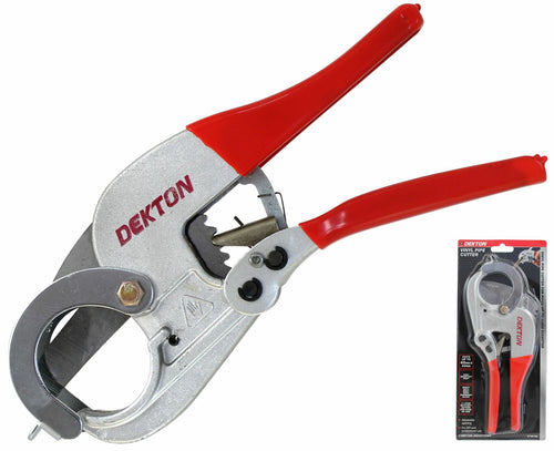 Dekton Vinyl Waste Plastic Pipe Cutter Ratchet Plumbers Tool Capacity 42mm