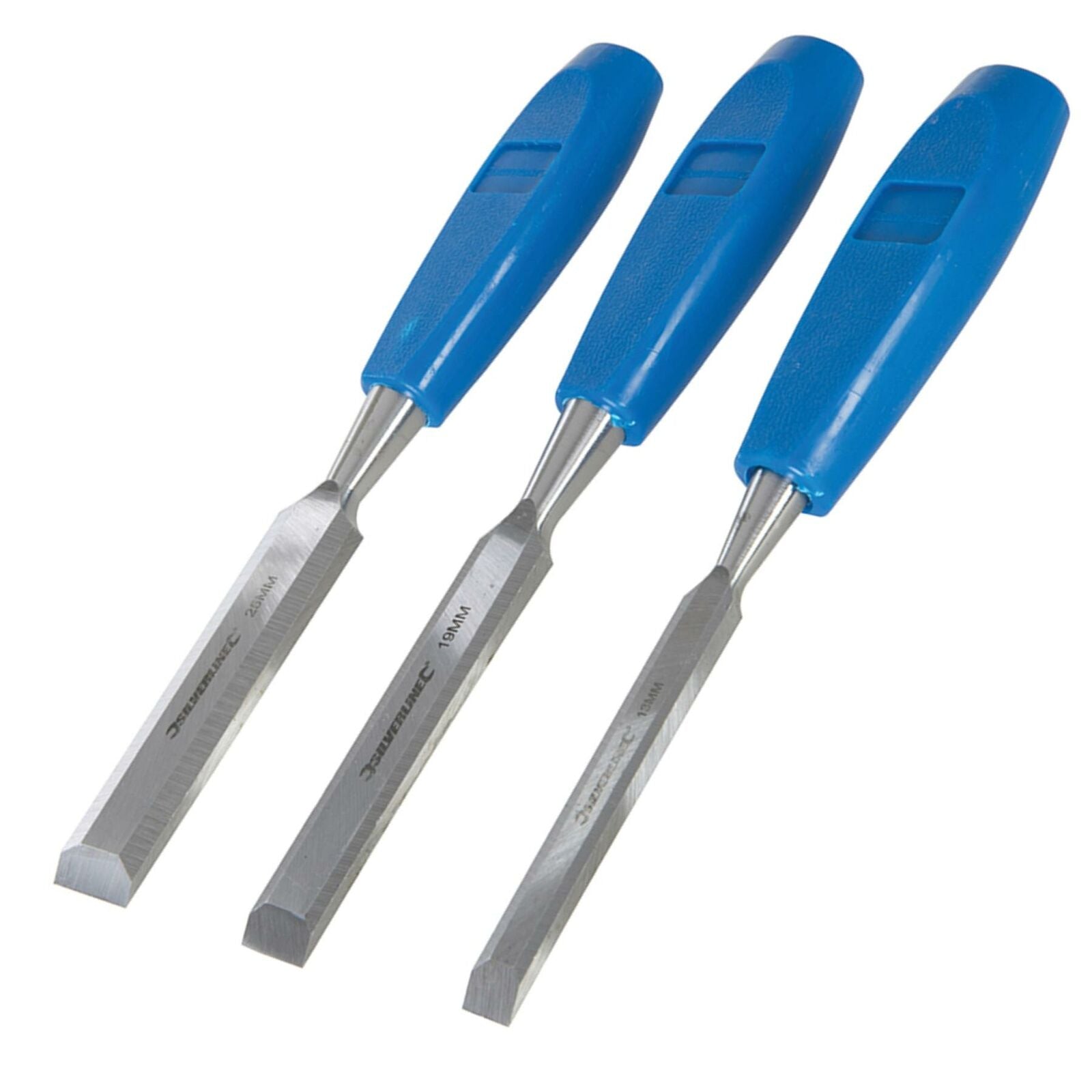 Silverline 3pc Wood Chisel Set Woodworking Carpentry Bevel Edge 13mm 19mm 25mm Silverline 3pc Wood Chisel Set Woodworking Carpentry Bevel Edge 13mm 19mm 25mm