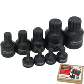 Neilsen Low Profile Stubby Short Impact Spline Bit Socket Set M4 - M18 9pc