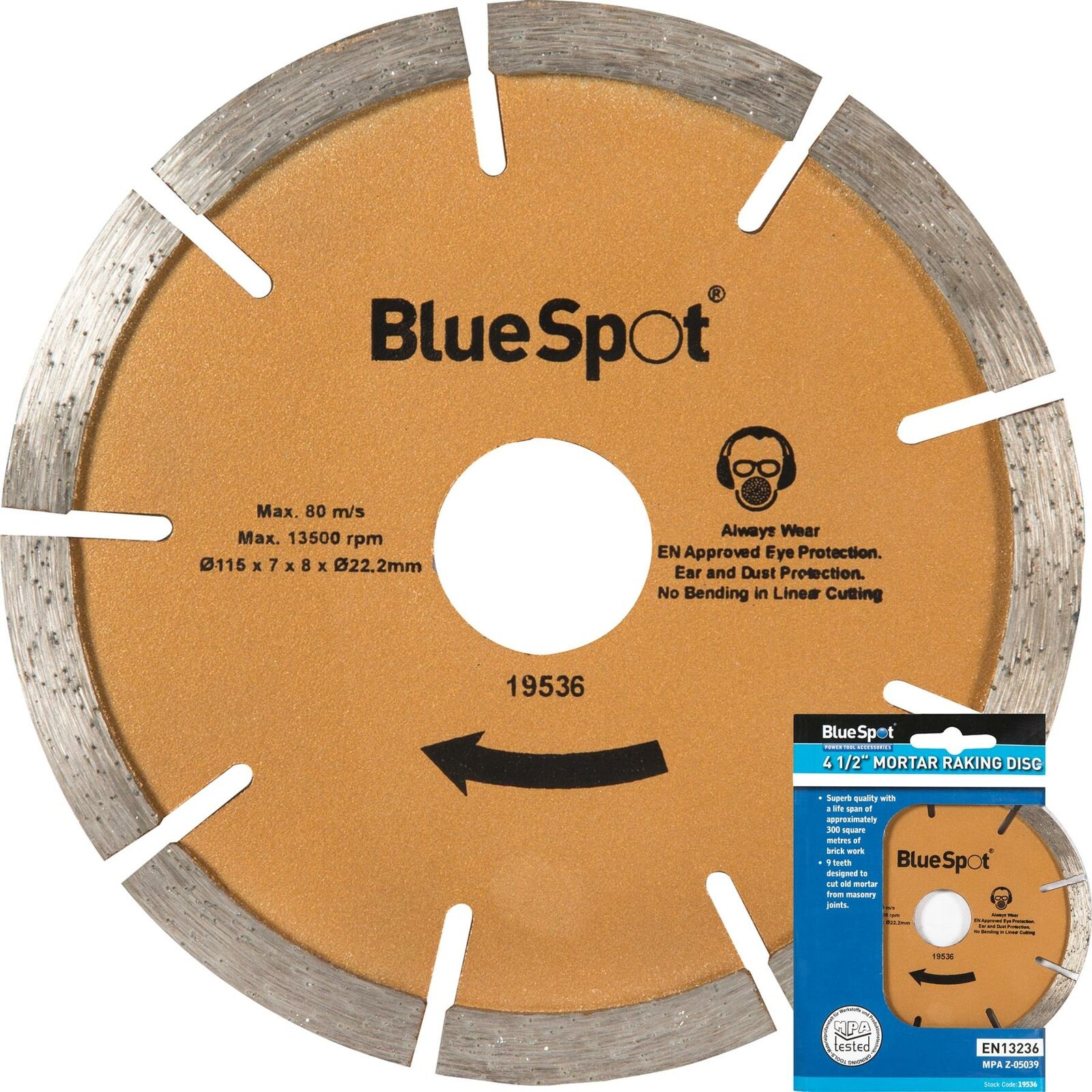 BlueSpot Mortar Raking Diamond Cutting Blade Disc Brick Grinder 115mm 4.5" BlueSpot Mortar Raking Diamond Cutting Blade Disc Brick Grinder 115mm 4.5"